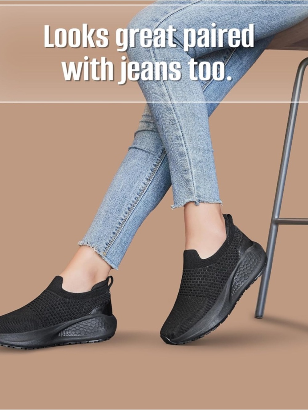 SHULOOK Non Slip Work Shoes for Women Slip Resistant Sneakers